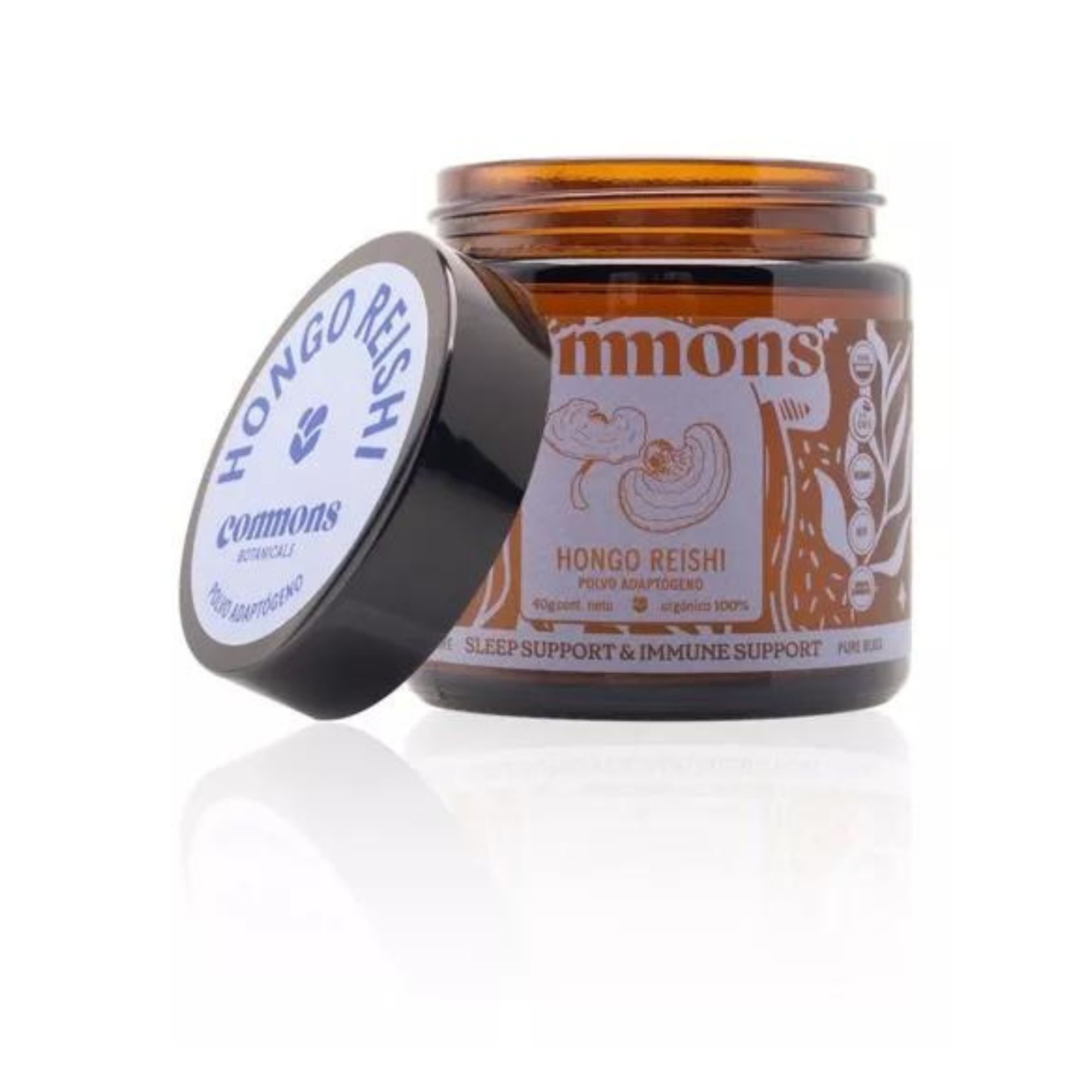 Hongo Adaptógeno Reishi 40g Commons Polvo 100% Orgánico