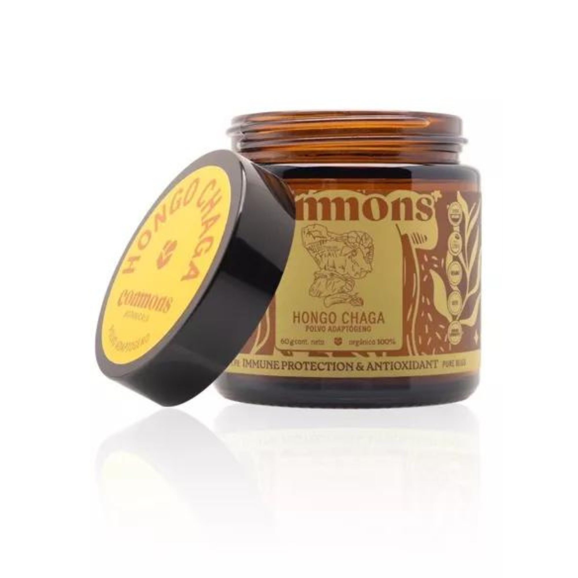 Hongo Adaptógeno Chaga Polvo Orgánico 60g Commons 
