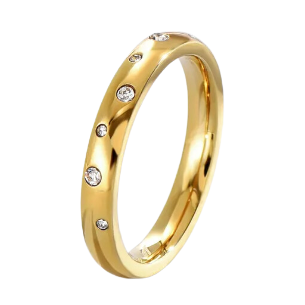 Anillo Talla #8 Acero Inoxidable Dorado Mujer Moda