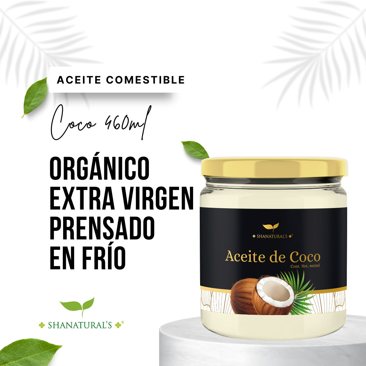 ACEITE COCO ORGANICO 460 ML SHANATURALS