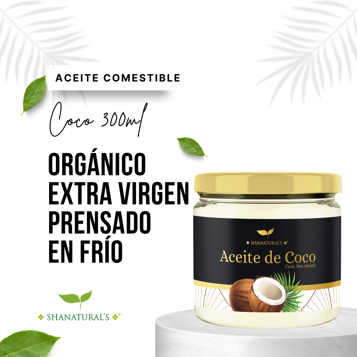 Coco Orgánico Extra Virgen 300 ml Shanatural's