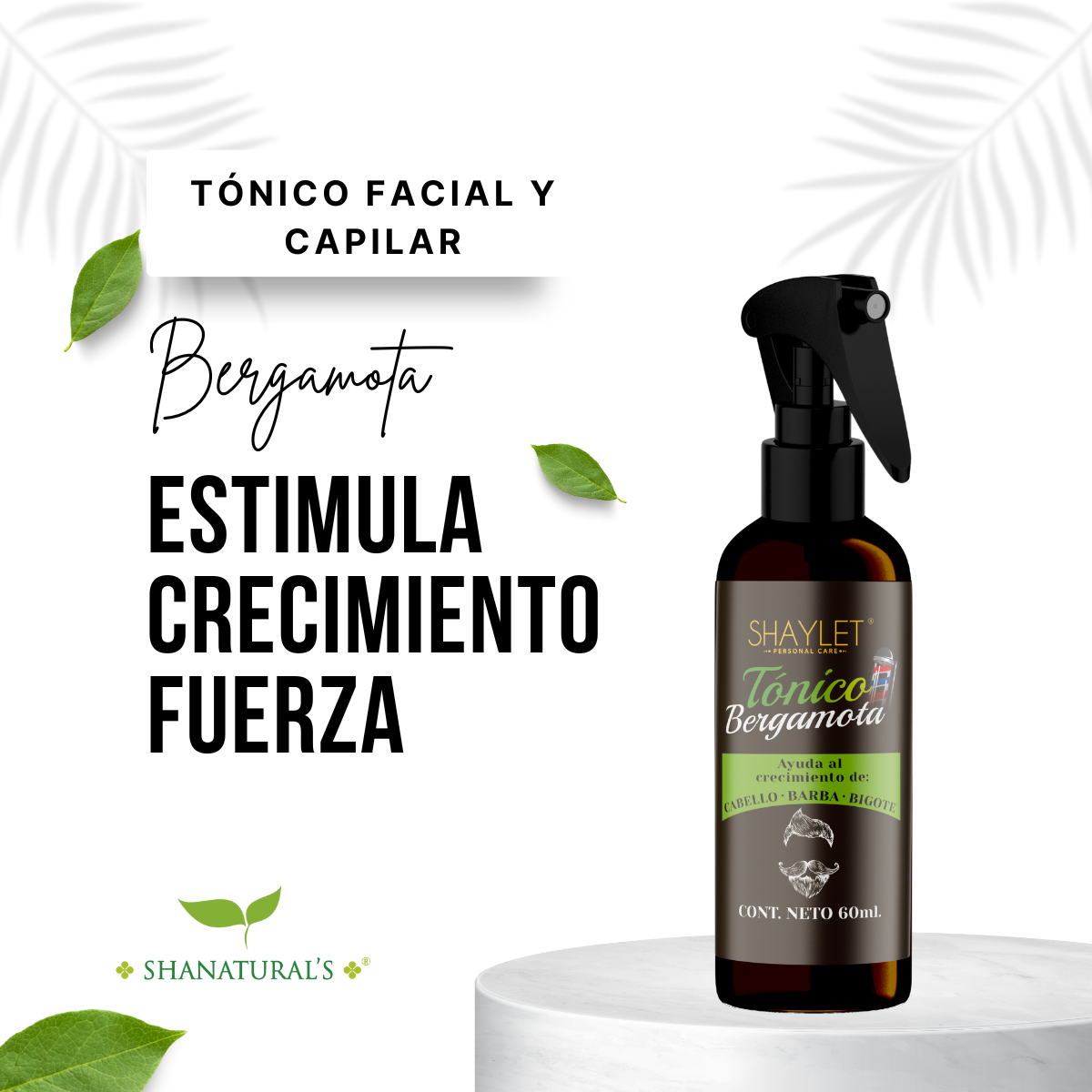 TONICO BERGAMOTA + MINOXIDIL 5% 60 ML SHAYLET