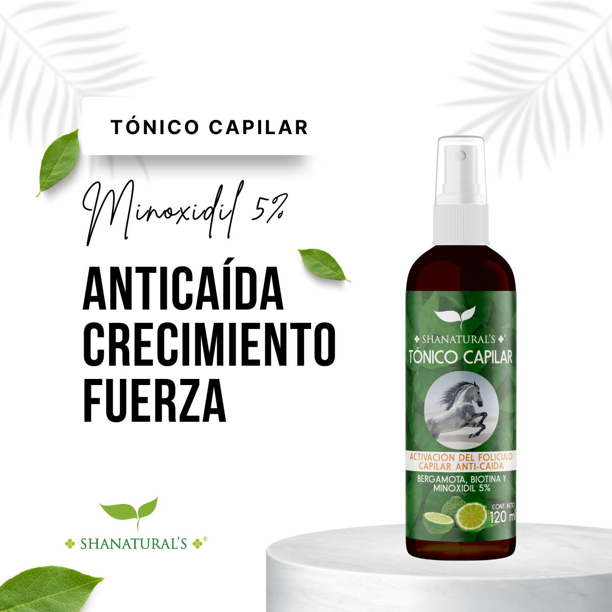 TONICO CAPILAR MINOXIDIL 5% 120 ML SHANATURALS