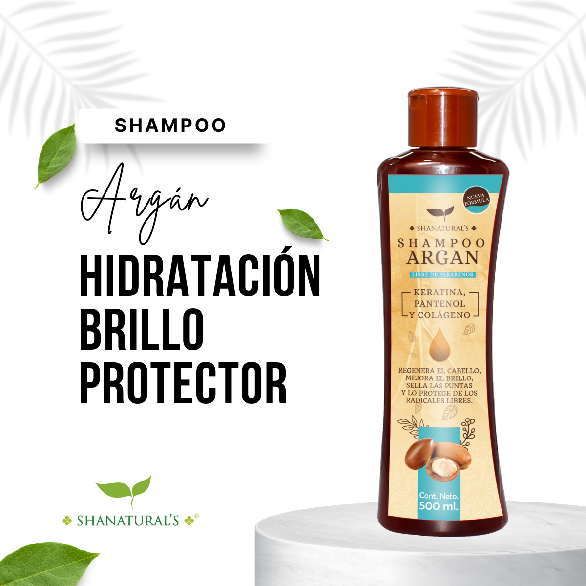 Shampoo Argán 500 ml Shanatural's