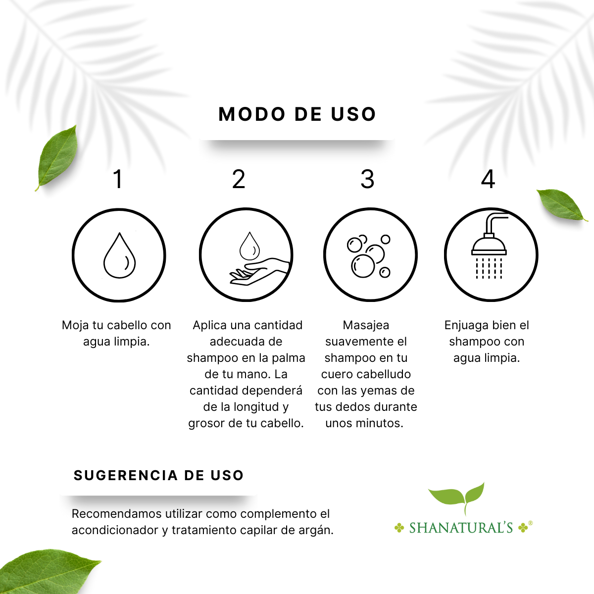 Shampoo Argán 500 ml Shanatural's