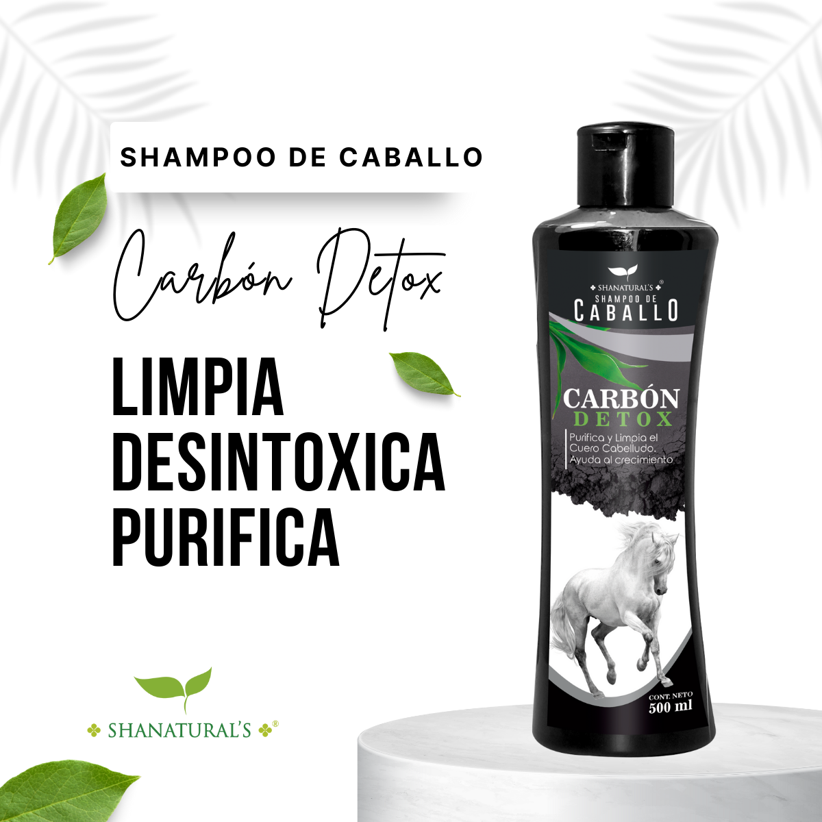 Shampoo Carbón Detox 500 ml Shanatural's