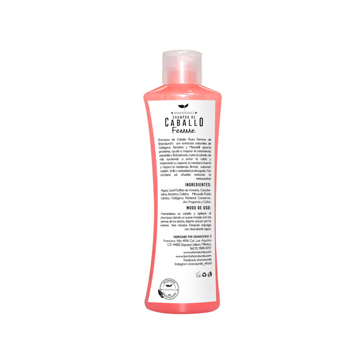 Shampoo Caballo Rosa Femme 500 ml Shanatural's