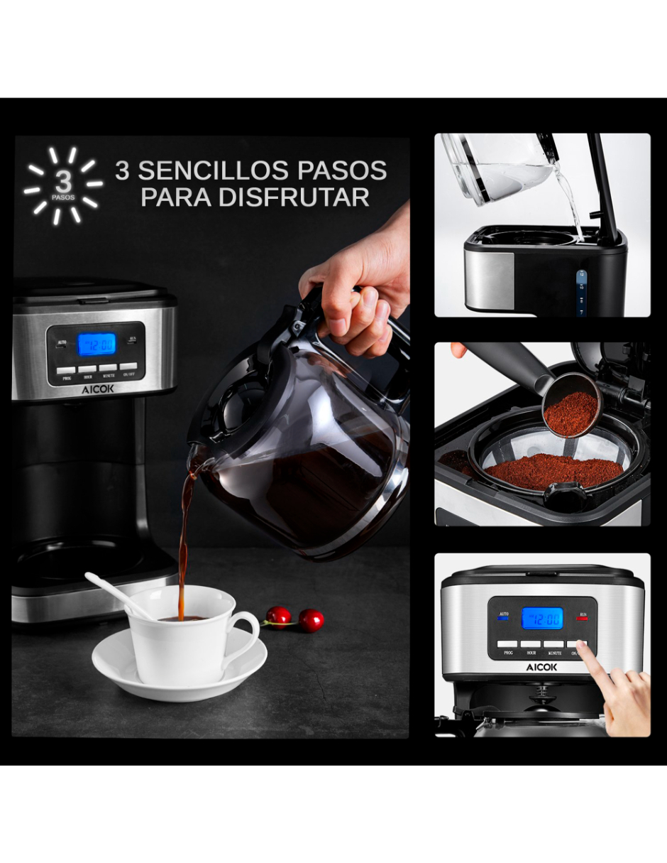 Cafetera 12 Tazas Aicok Gratis Destapador Electrico De Botellas De Vino