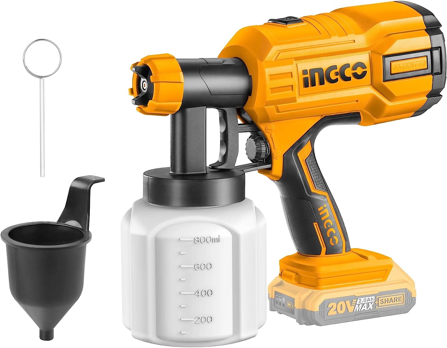Pistola Para Pintar Inalámbrica 20 V Ingco 800 Ml
