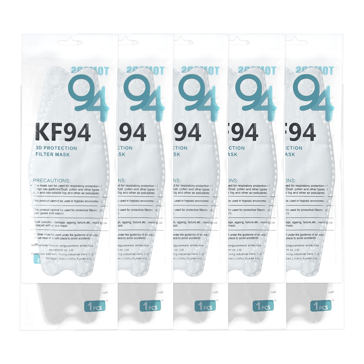 Cubrebocas Kf94 Mascarillas 3d Colores 10pzs Filtración 94% Blanco.