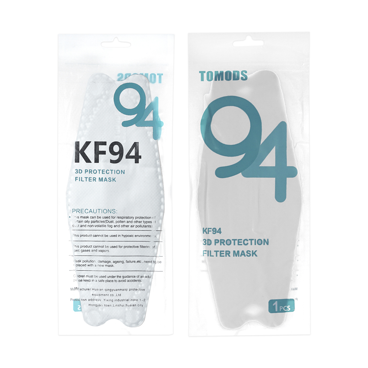 Cubrebocas Kf94 Mascarillas 3d Colores 10pzs Filtración 94% Blanco.