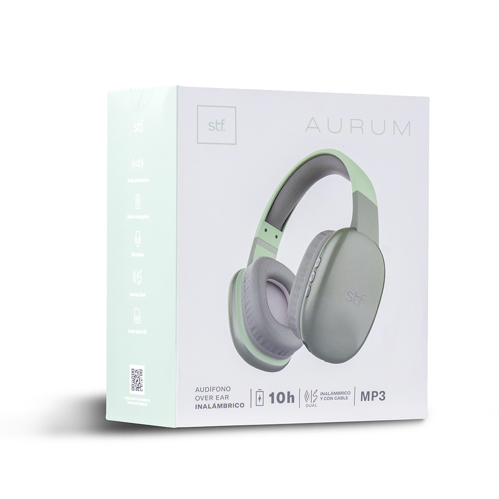 Audífonos Inalámbricos Over Ear Aurum Stf Color Verde