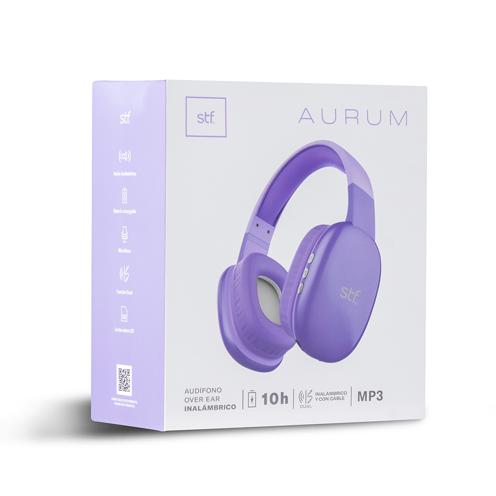 Audífonos Inalámbricos Over Ear Aurum Stf Color Morado