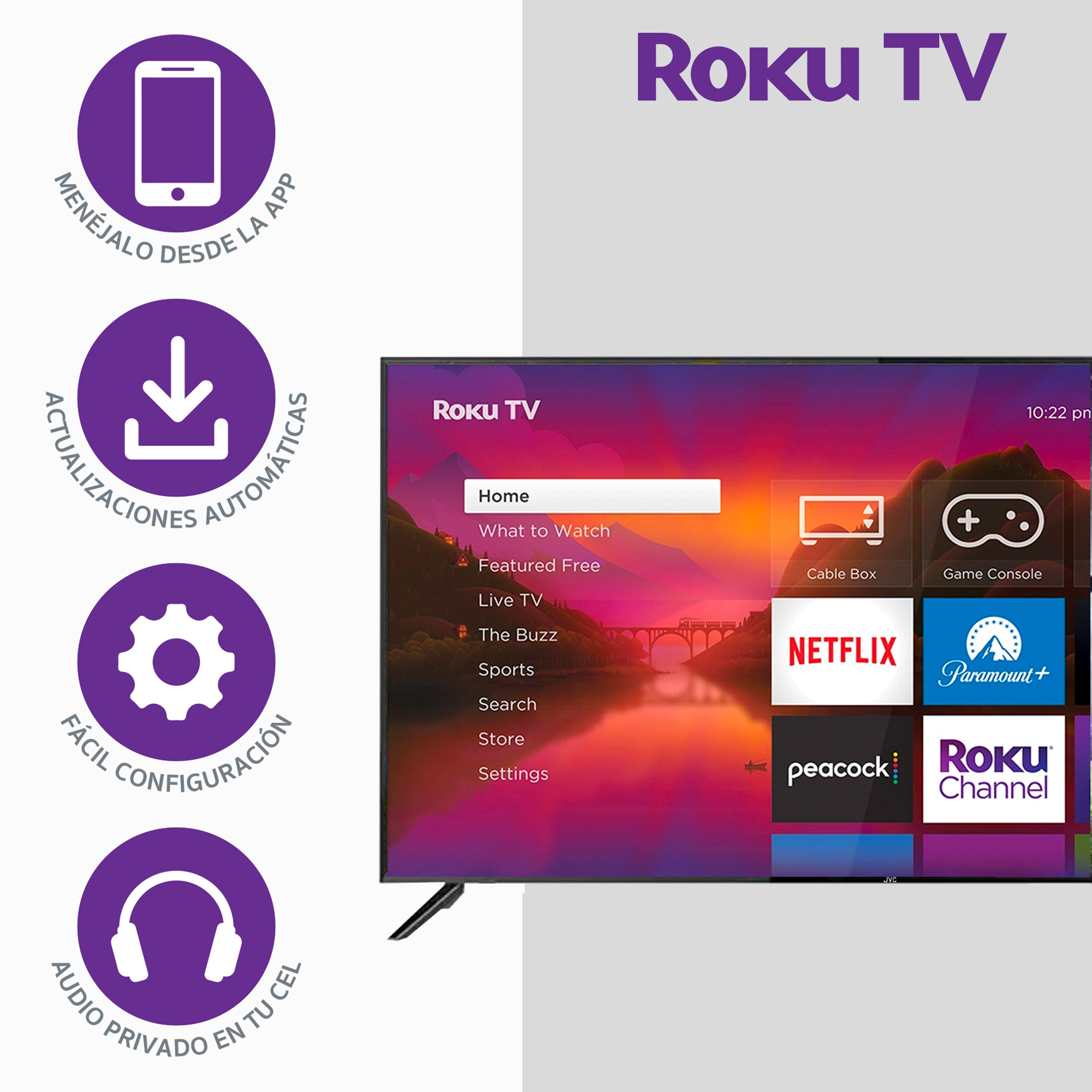 Smart Tv de 49 pulgadas 4K Ultra Hd Led de JVC