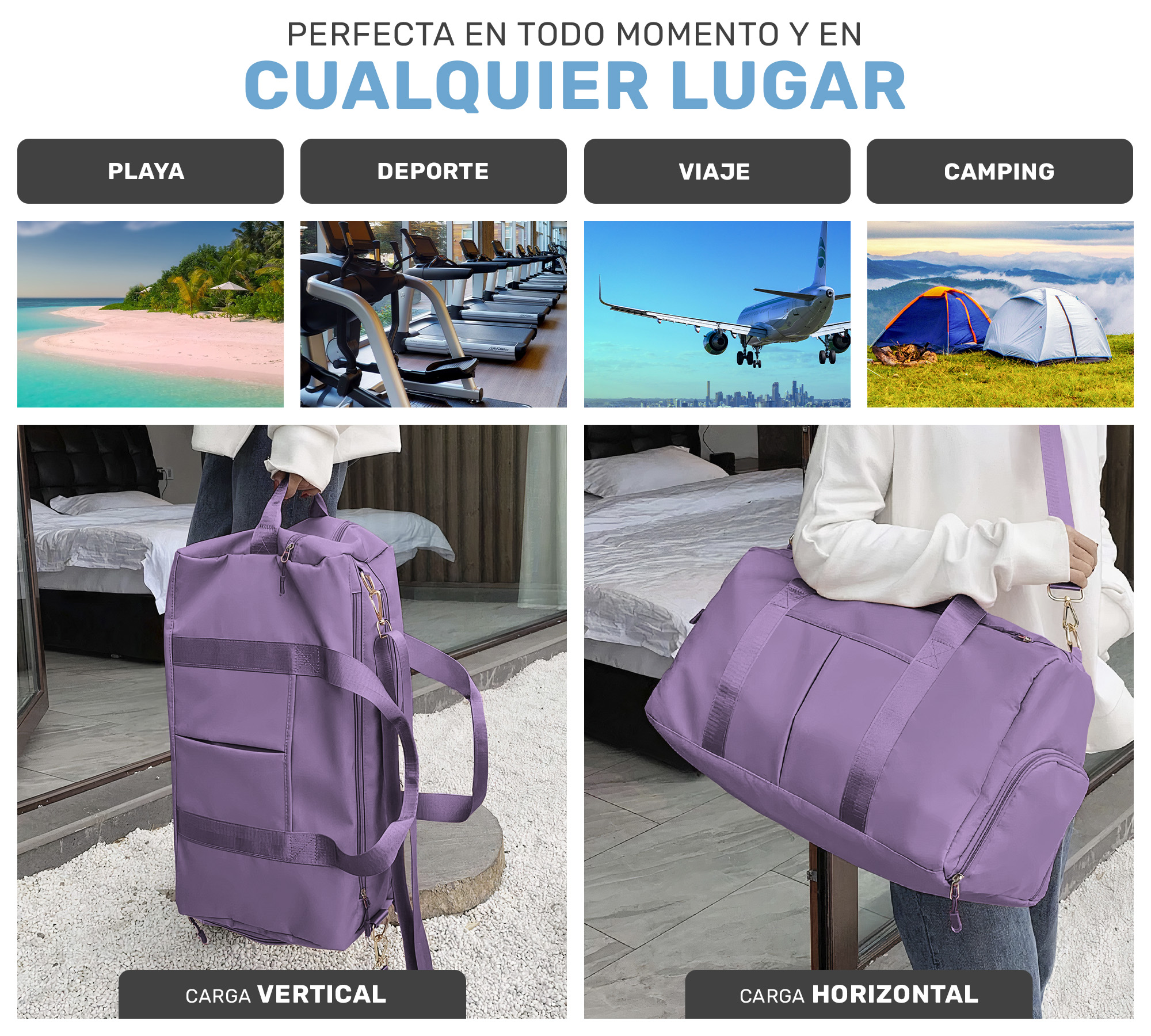 MALETA DEPORTIVA MOCHILA GYM BOLSA DE VIAJE IMPERMEABLE 