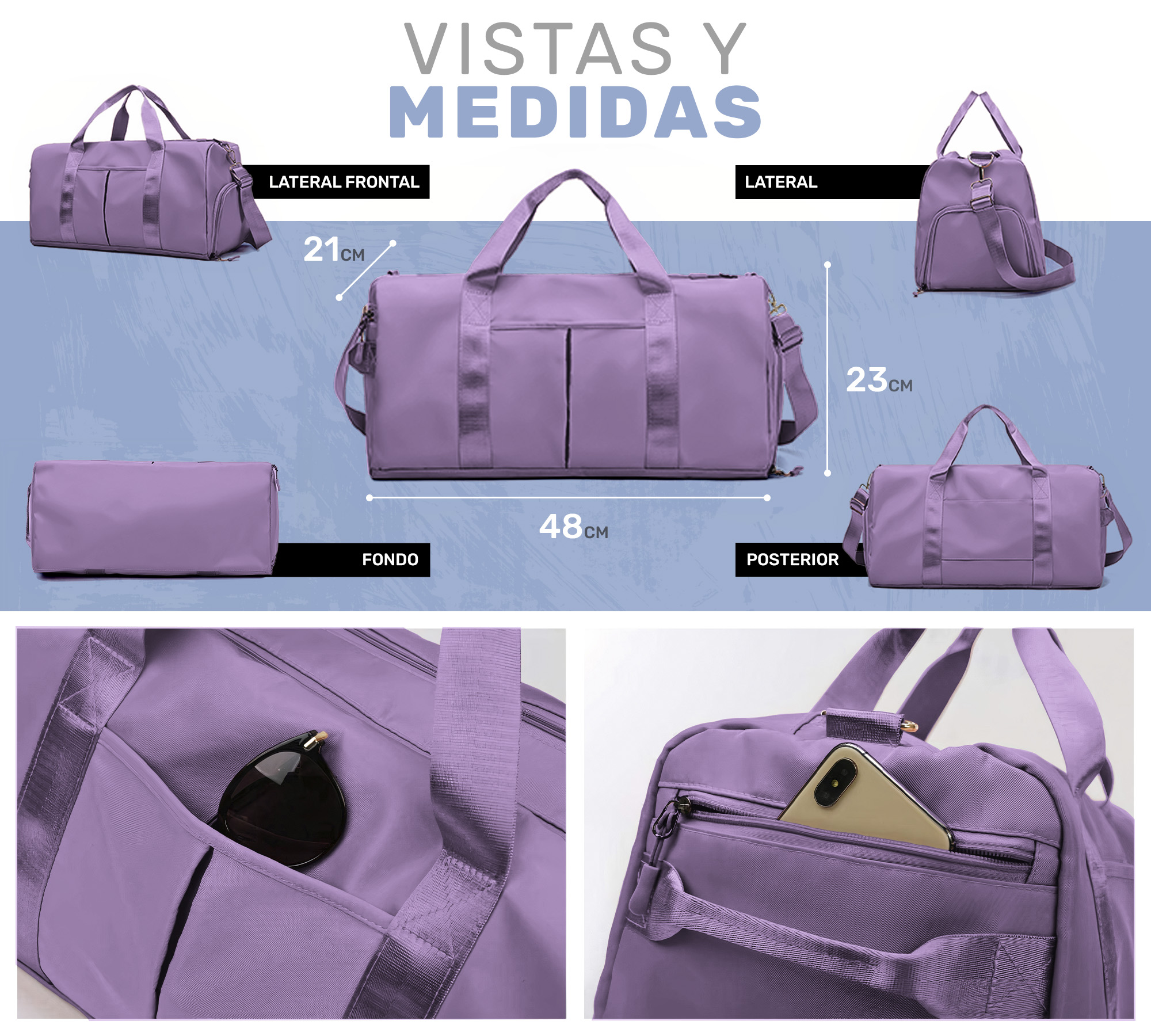 MALETA DEPORTIVA MOCHILA GYM BOLSA DE VIAJE IMPERMEABLE 