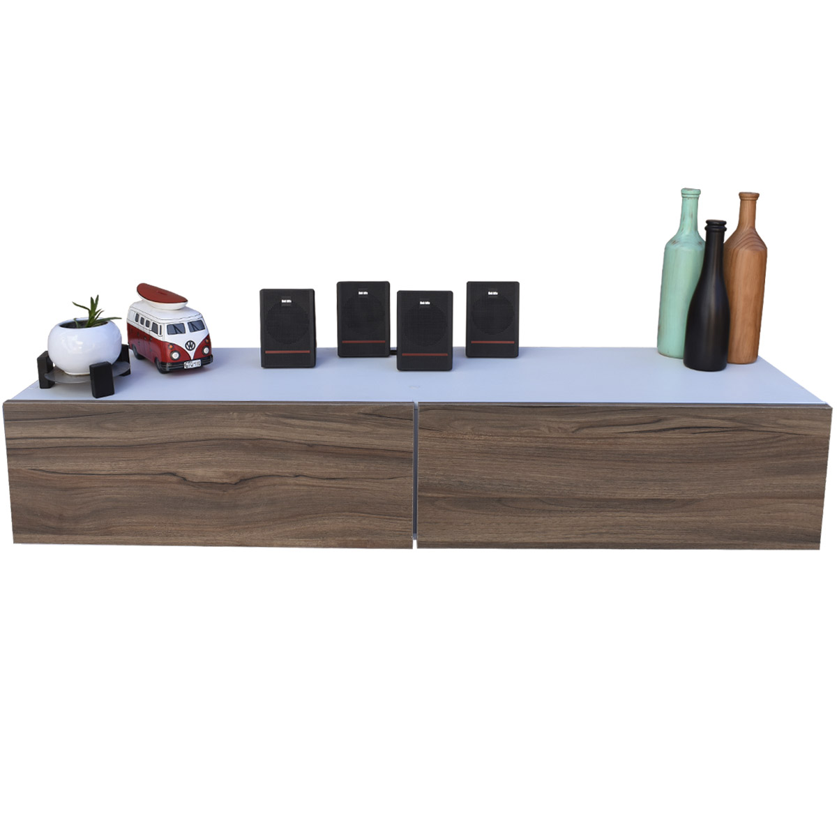 Centro De Entretenimiento para tv Flotante Hogare , 2 Puertas color Blanco Parota