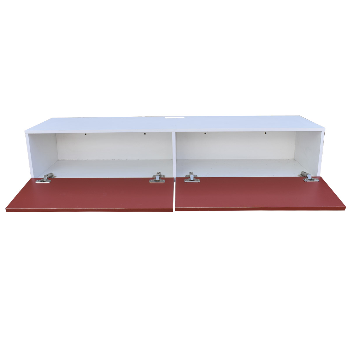 Centro De Entretenimiento para tv Flotante Hogare , 2 Puertas color Blanco Rojo