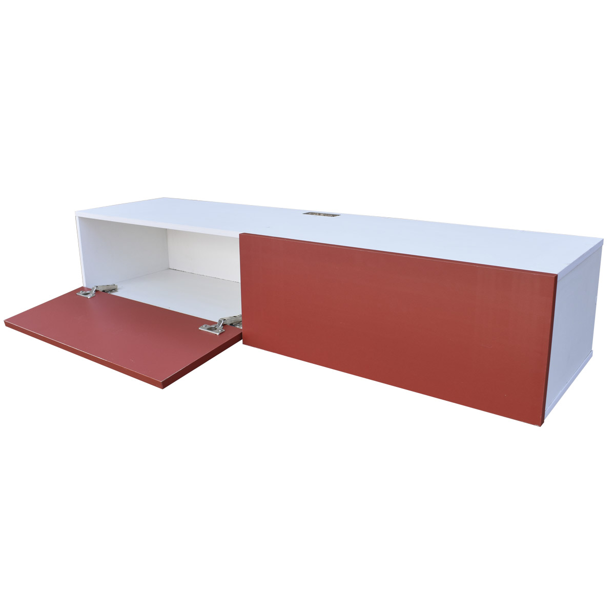 Centro De Entretenimiento para tv Flotante Hogare , 2 Puertas color Blanco Rojo