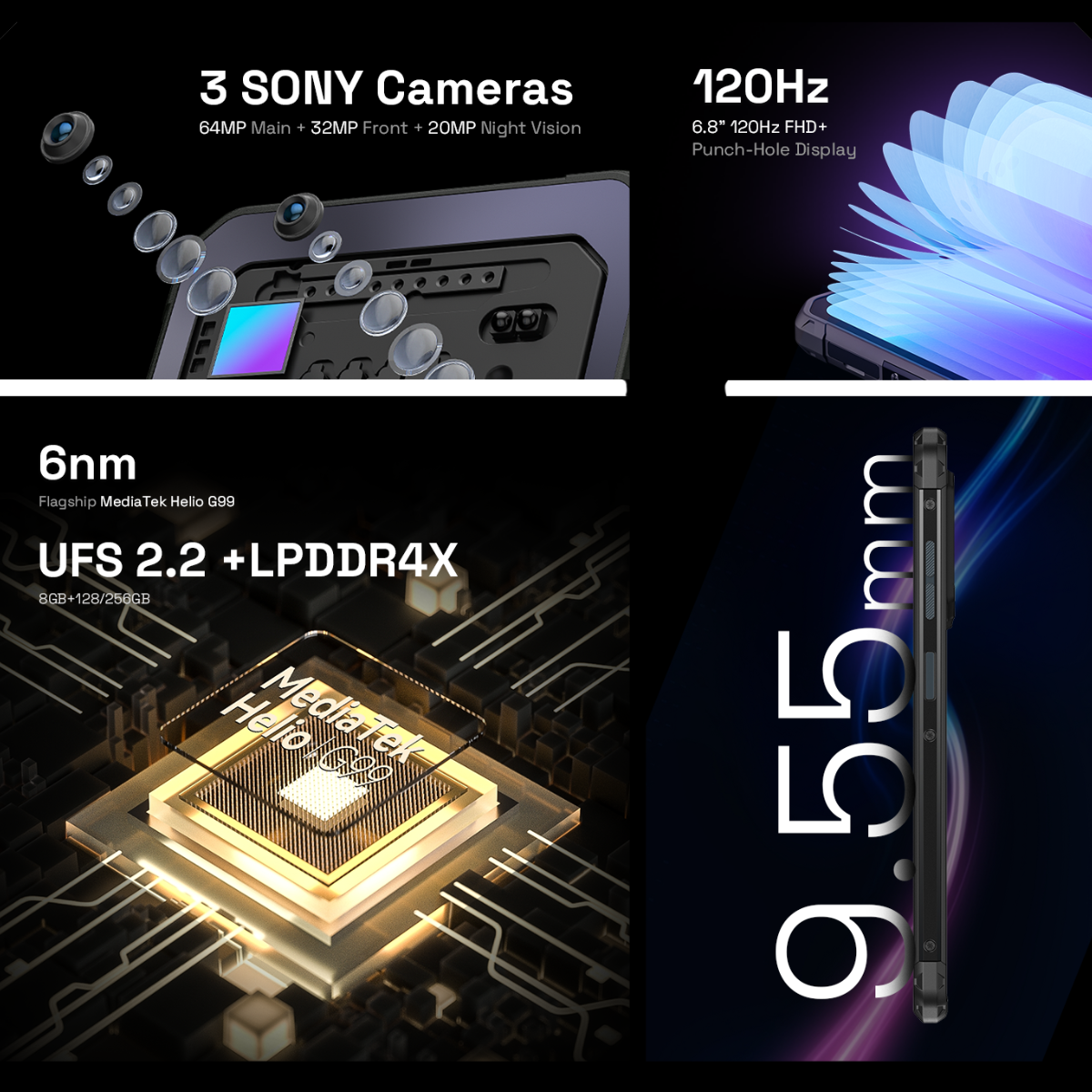 IIIF150 Air1 Ultra, 16GB, 8+8GB RAM Extendida, 256GB ROM, 120Hz, Telefono resistente, Color Naranja