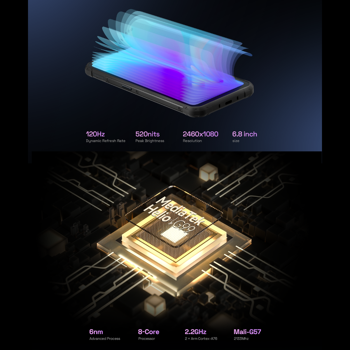 IIIF150 Air1 Ultra, 16GB, 8+8GB RAM Extendida, 256GB ROM, 120Hz, Telefono resistente, Color Naranja