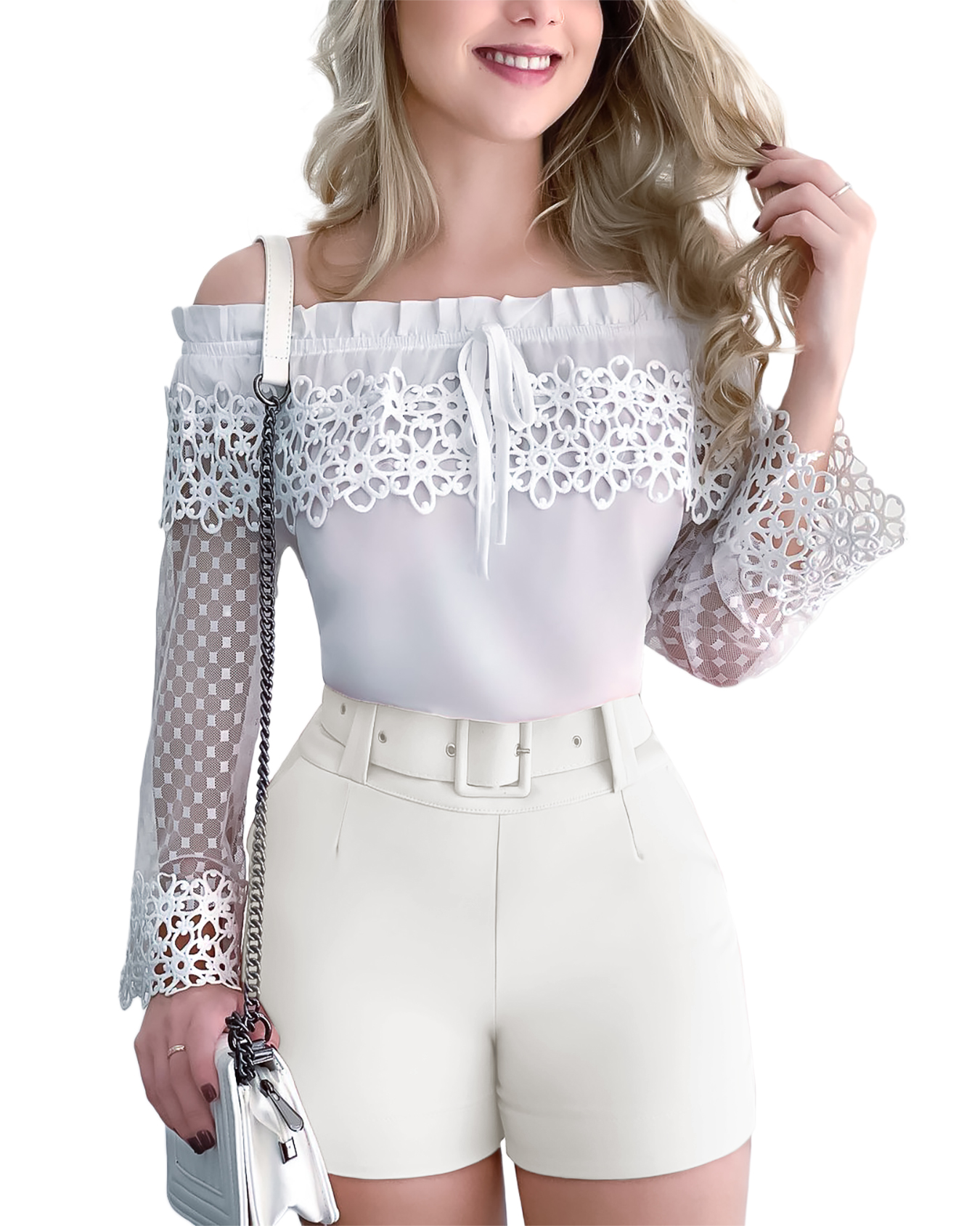 Mini short corte ajustado de vestir casual elegante de moda mujer dama xally 117 bolsas cinturón