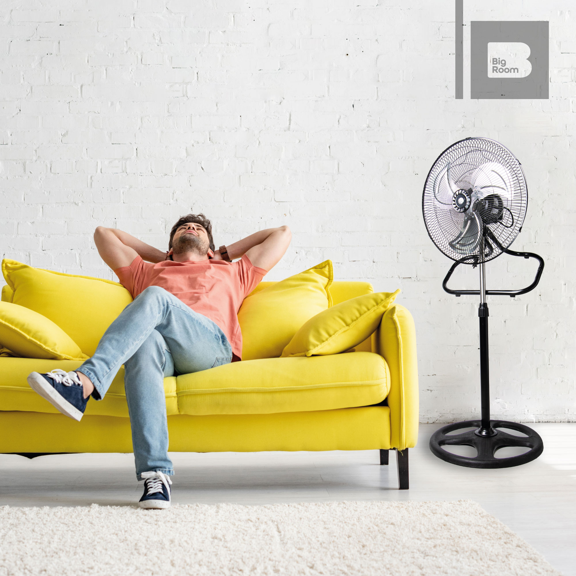 Ventilador 3 en 1 Pedestal, Piso y Pared 3 Aspas 18 Pulgadas Negro