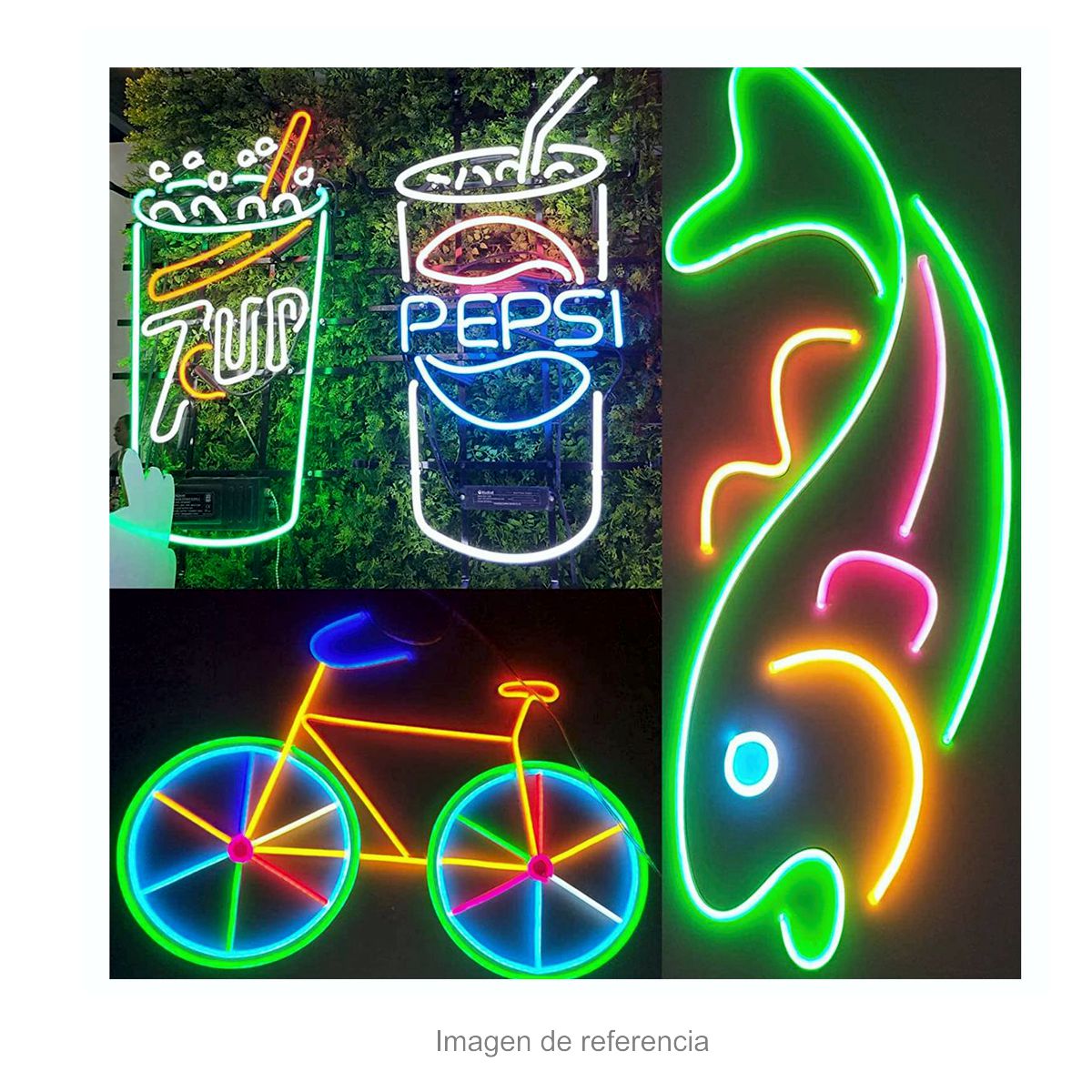 Tira Flexible Neon LED 5 Metros Incluye Eliminador de Corriente Roja