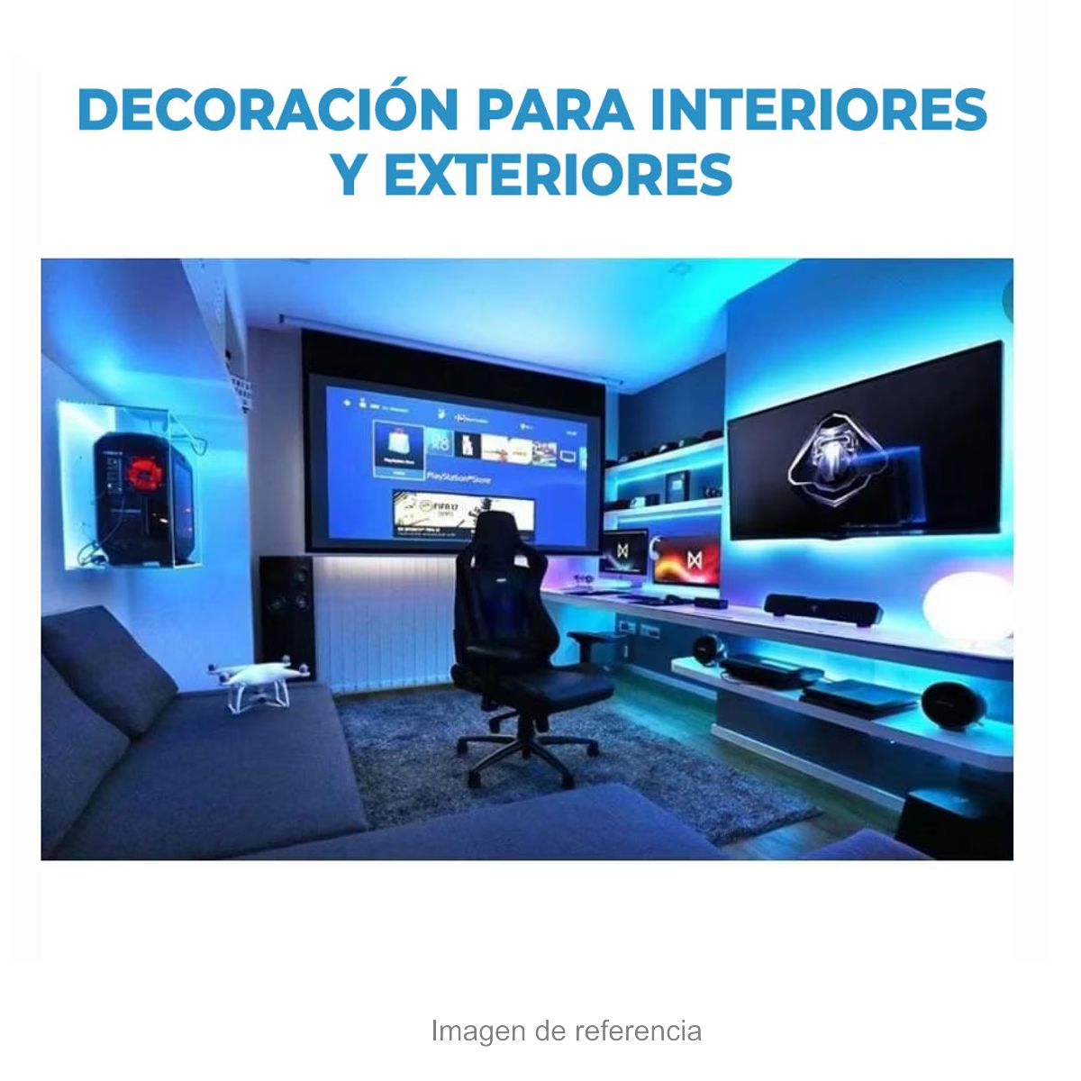 Tira Flexible Neon LED 5 Metros Incluye Eliminador de Corriente Roja