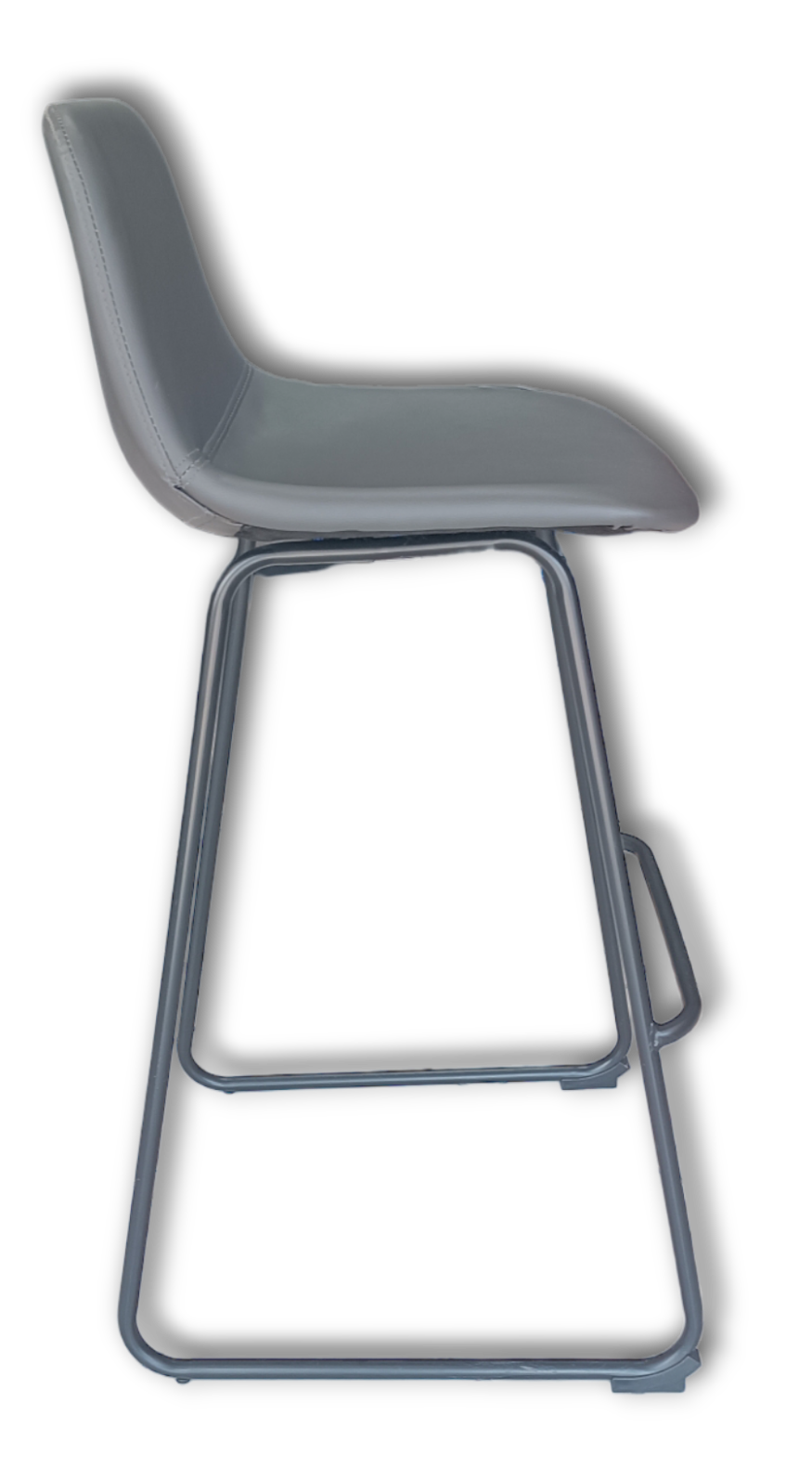 Banco Fijo ika Gris Piel PU Patas Metal Grupo Microtec Vintage Clasico Industrial Moderno Cocina Bar Restaurante desayunador Minimalista Acojinado 