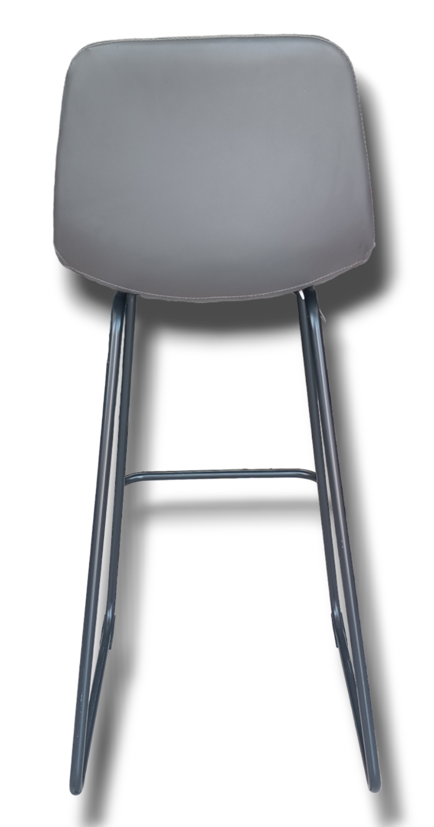 Banco Fijo ika Gris Piel PU Patas Metal Grupo Microtec Vintage Clasico Industrial Moderno Cocina Bar Restaurante desayunador Minimalista Acojinado 