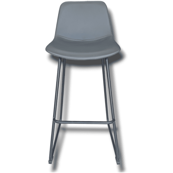 Banco Fijo ika Gris Piel PU Patas Metal Grupo Microtec Vintage Clasico Industrial Moderno Cocina Bar Restaurante desayunador Minimalista Acojinado 