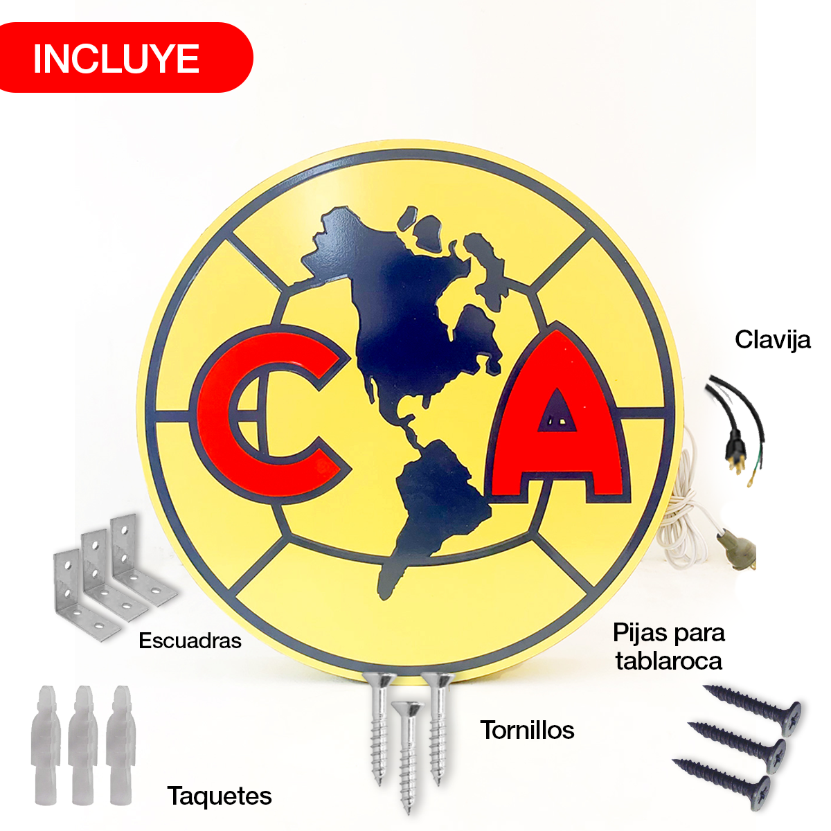 ANUNCIO LUMINOSO DECORATIVO CLUB AMERICA 