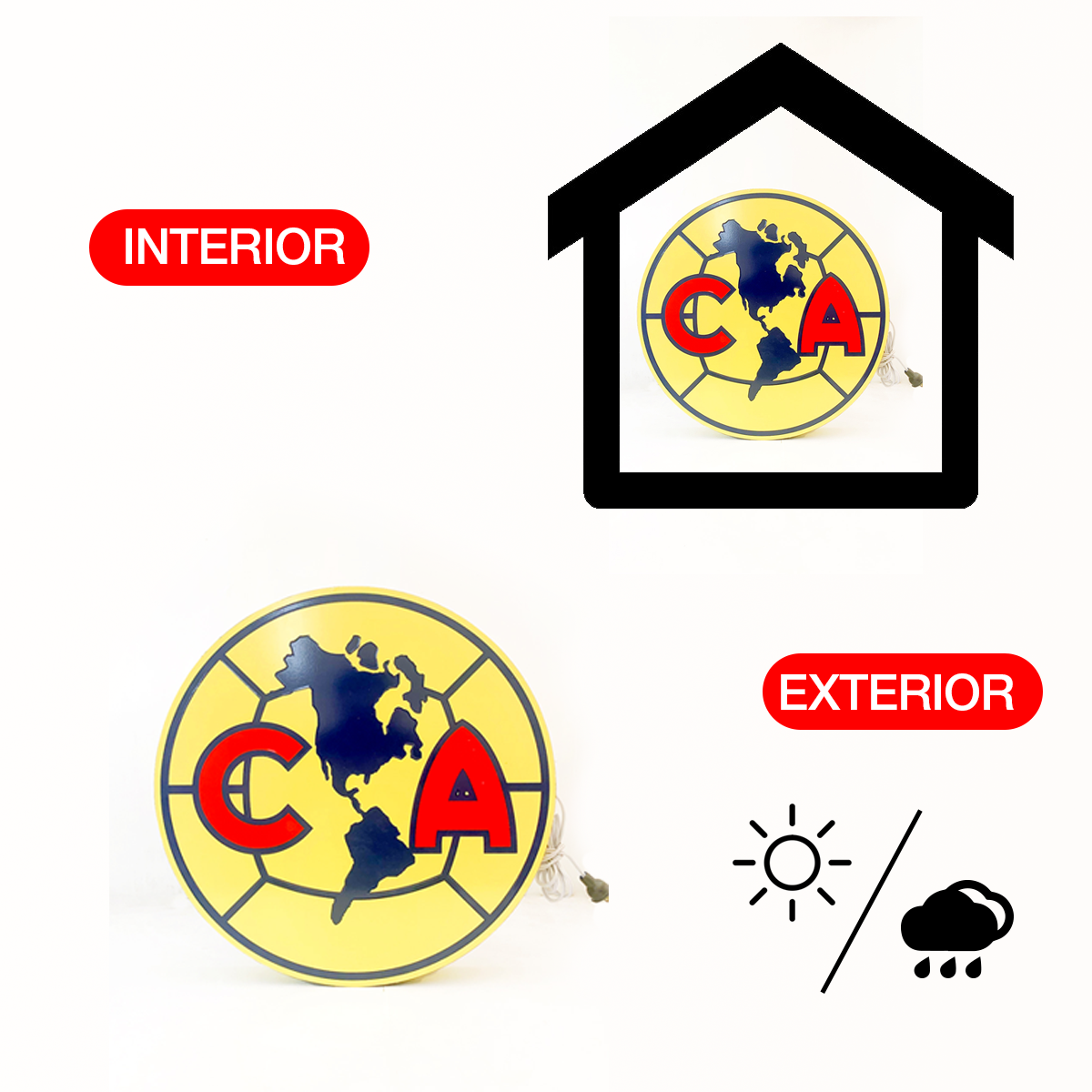 ANUNCIO LUMINOSO DECORATIVO CLUB AMERICA 