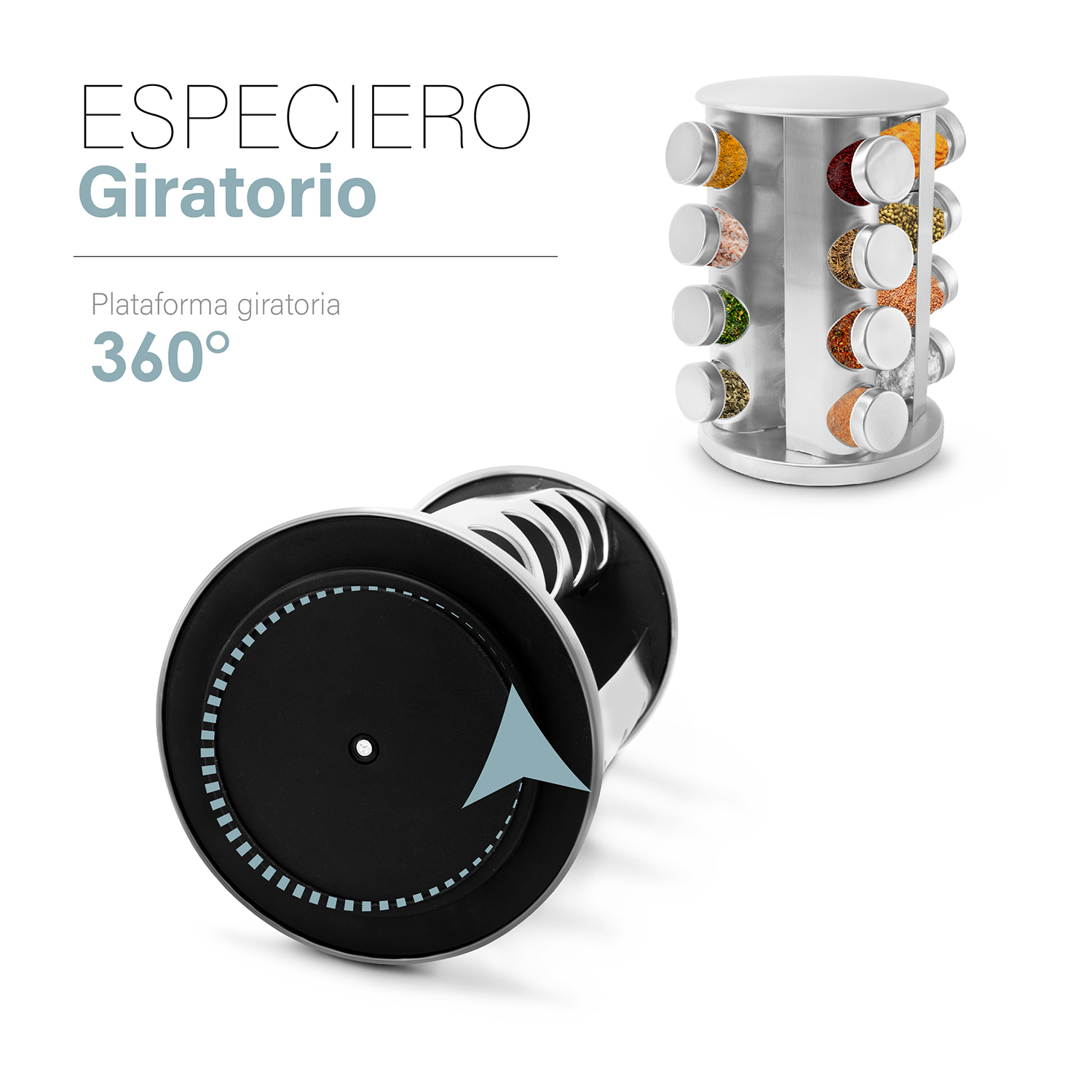 Organizador Giratorio con 16 frascos especieros