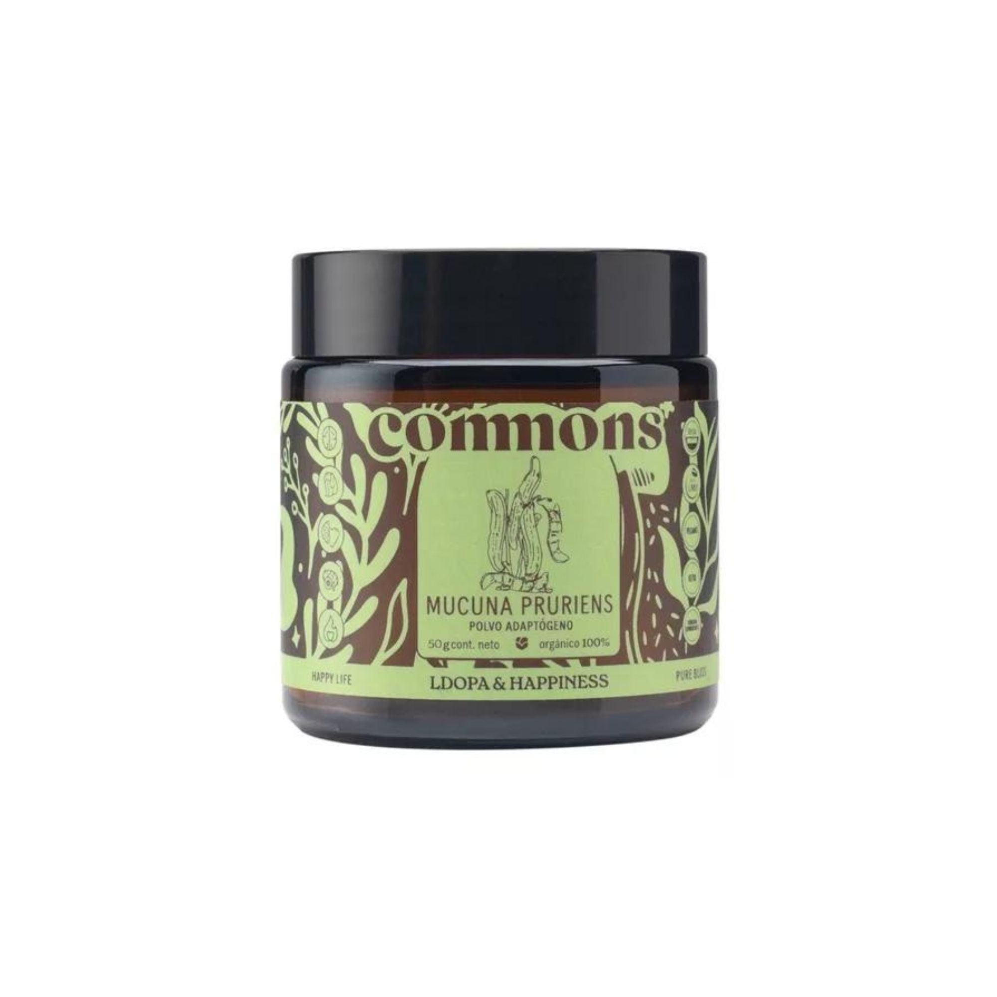 Mucuna Pruriens Adaptógeno 50g Commons Polvo 100% Orgánico