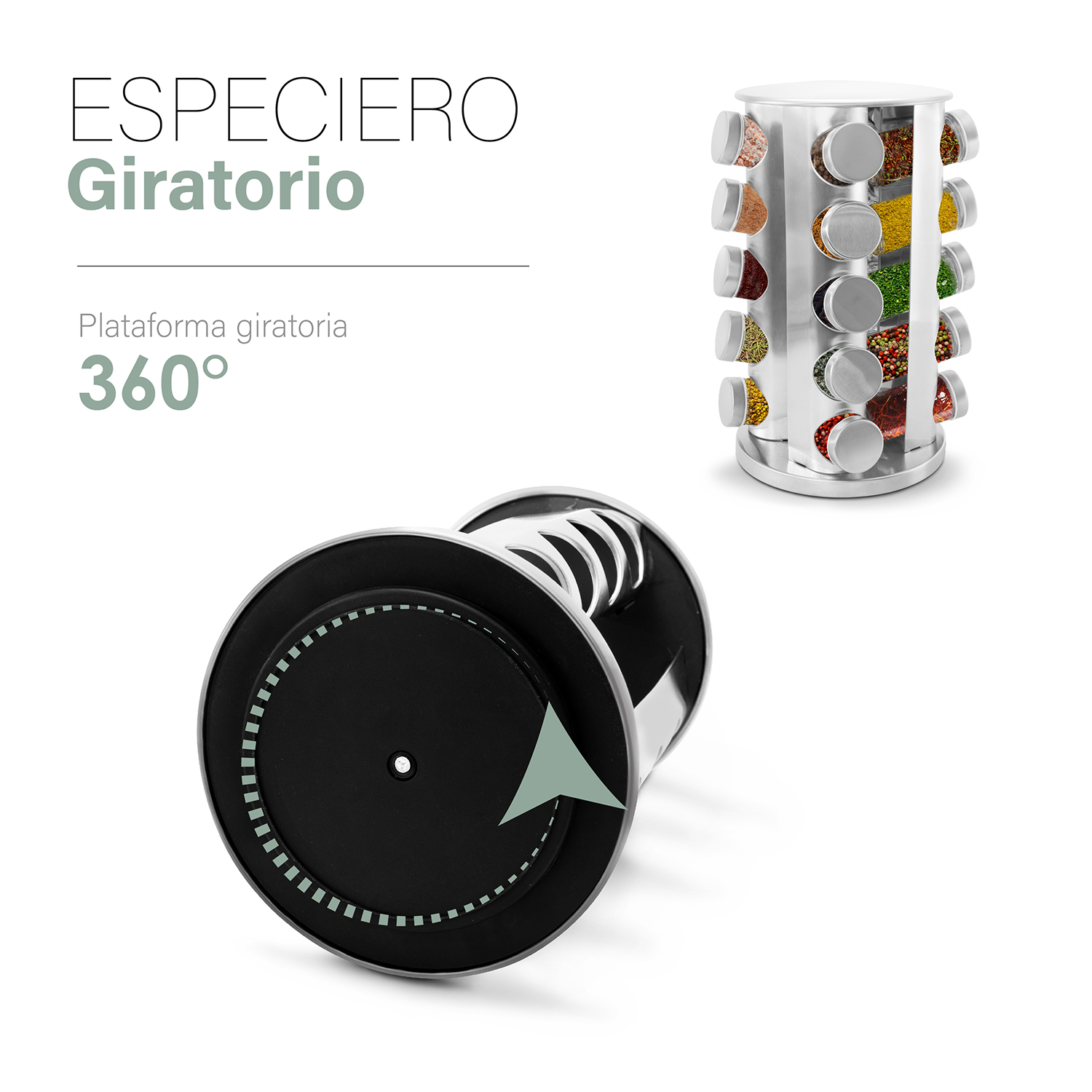 Organizador De Especias Especiero Giratorio con 20 Botes – Home store mexico