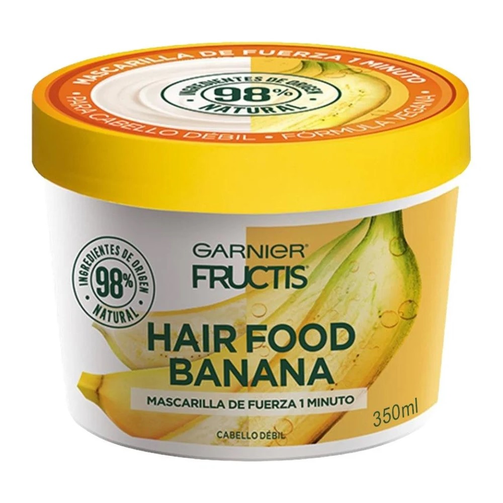 Garnier Fructis Hair Food Platano Shampoo, Acondicionador, Mascarilla 3 Piezas