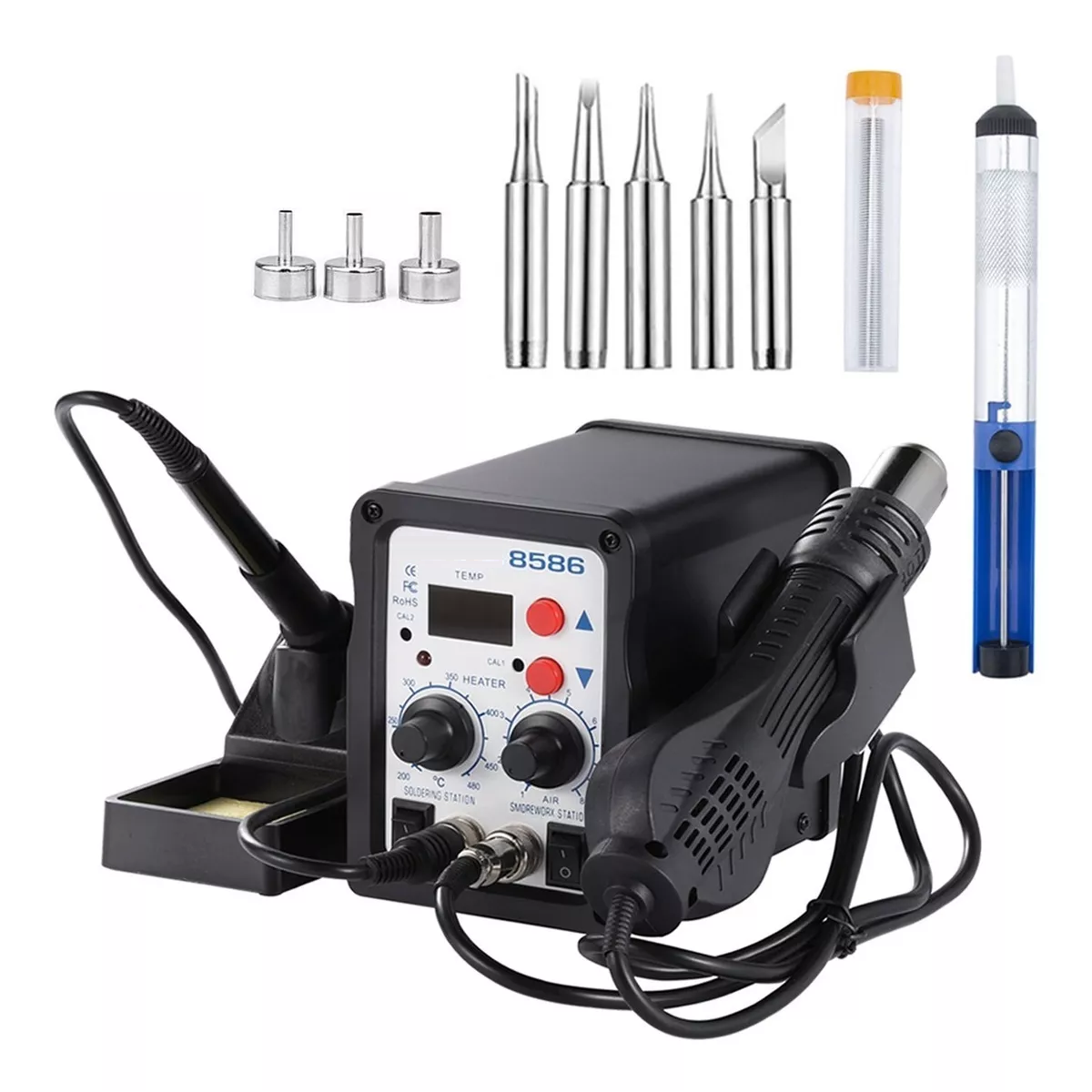 Estación De Soldadura 2 En 1 Pistola De Aire Y Cautín