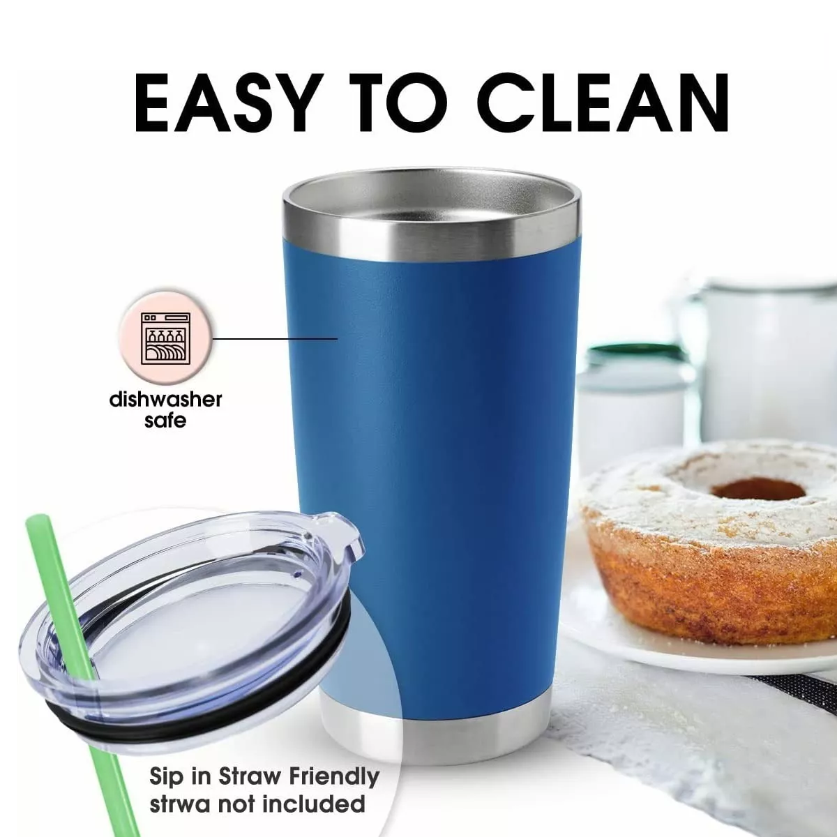 Termo De Acero Inoxidable 20oz Azul