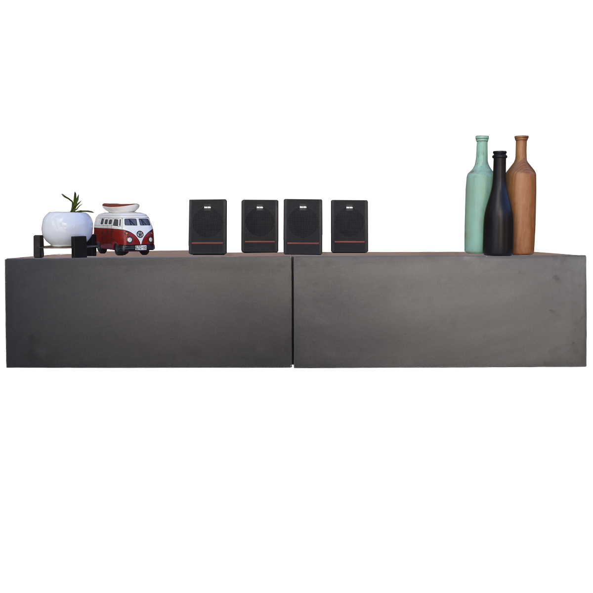 Centro De Entretenimiento para tv Flotante Hogare , 2 Puertas color Negro