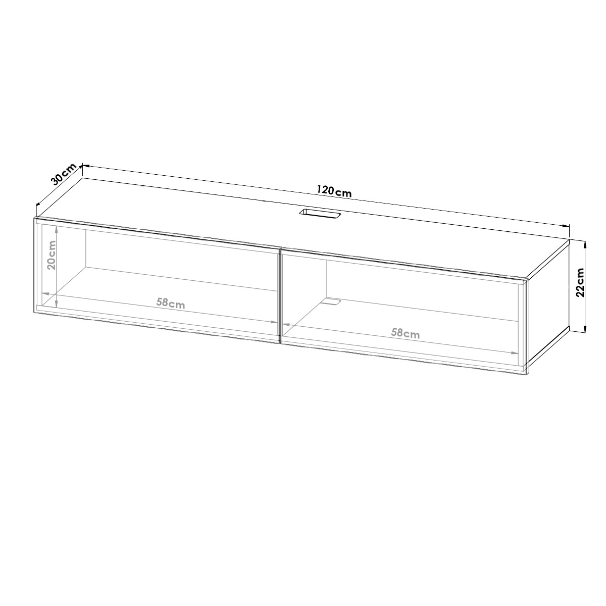 Centro De Entretenimiento para tv Flotante Hogare , 2 Puertas color Negro