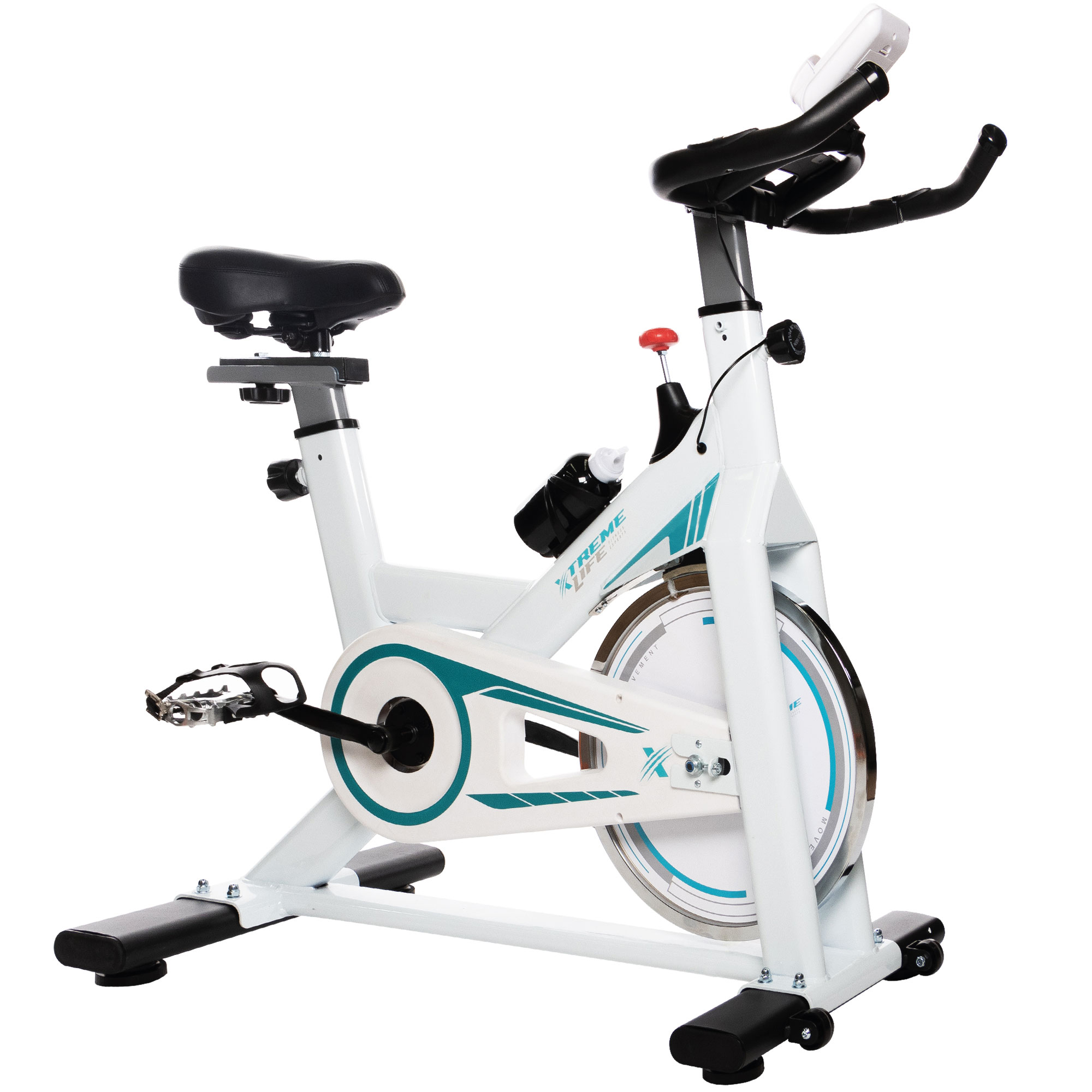 Bicicleta Spinning Fija 20 Kilos Profesional Cardio Indoor Blanco