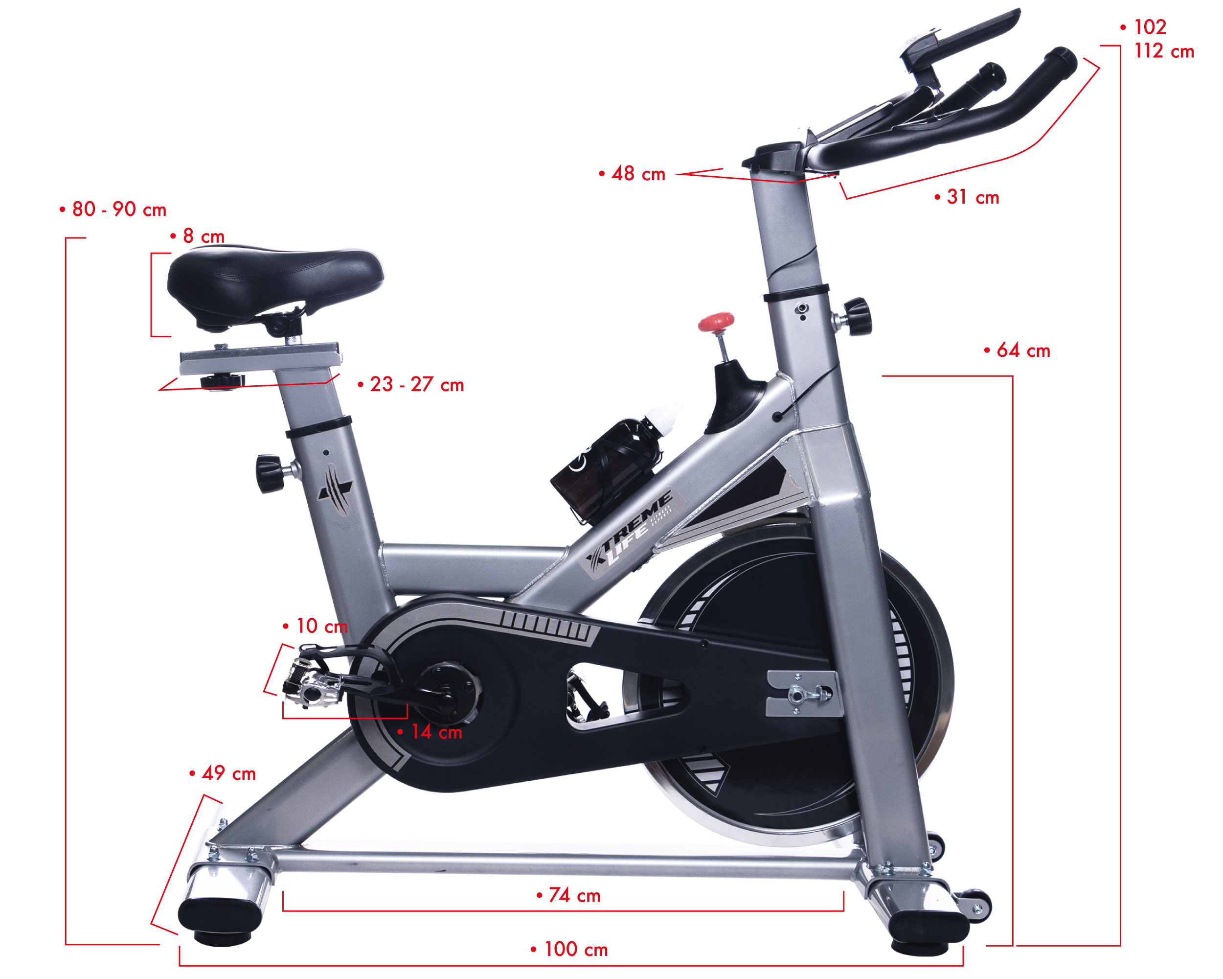Bicicleta Spinning Fija 20 Kilos Profesional Cardio Indoor Negro