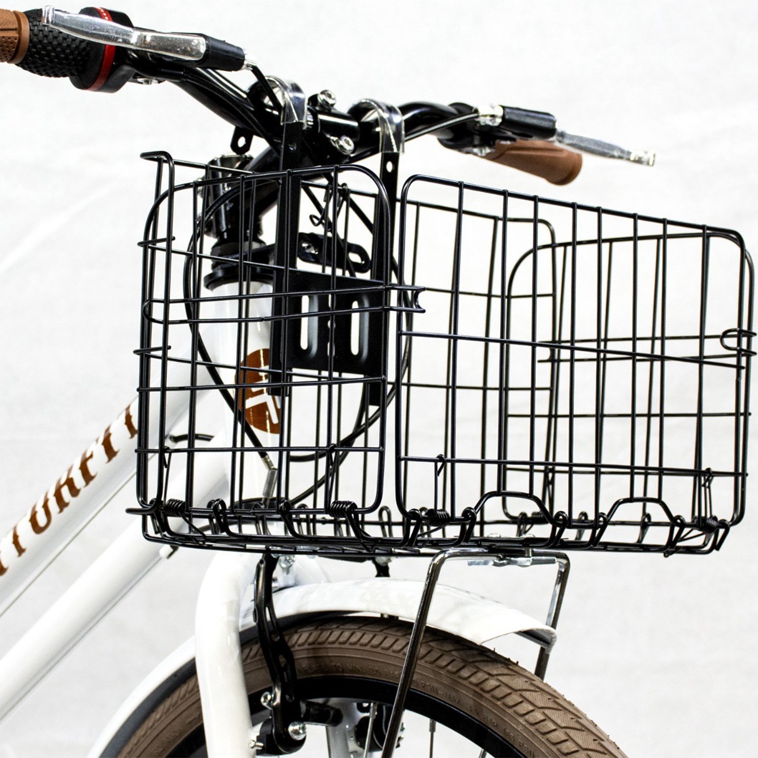 Bicicleta Vintage Retro R26 Clasica Urbana 6 Velocidades Canastilla Plegable Asiento Ajustable Frenos V.Break Blanca  Centurfit 