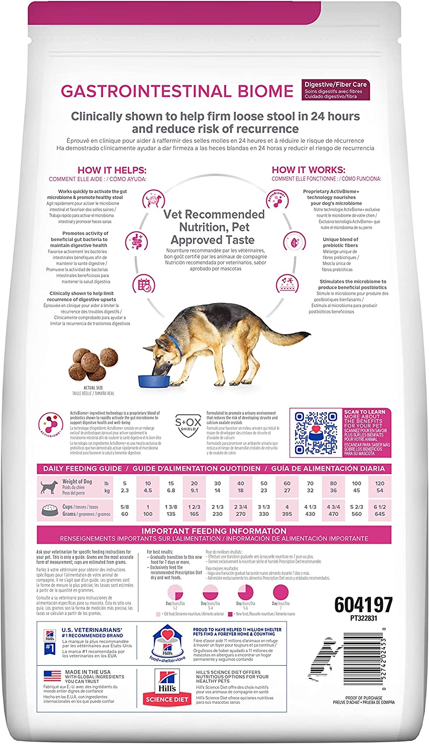 Alimento Para Perro Hill´s Gastrointestinal Biome Alto En Fibra Digestivo 3.63 Kg