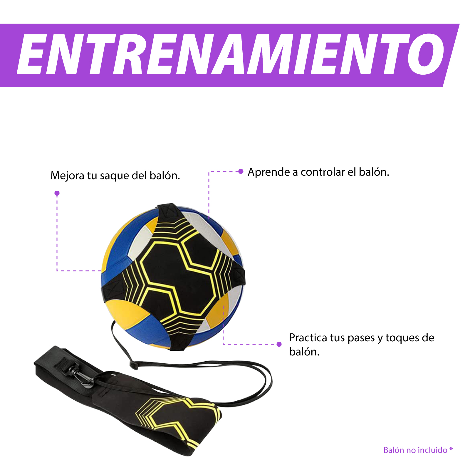 Cinturón de Entrenamiento de Fútbol Altera, Cinturón de Balón Ajustable para Niños y Adultos