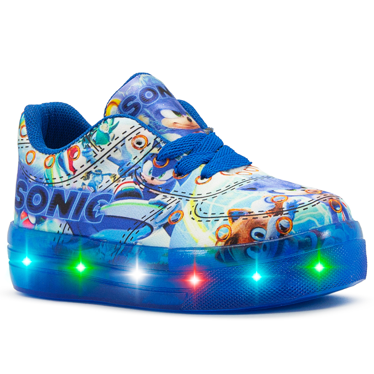 Tenis Luces Led Sonic The Hedgehog Sneakers Para Niño
