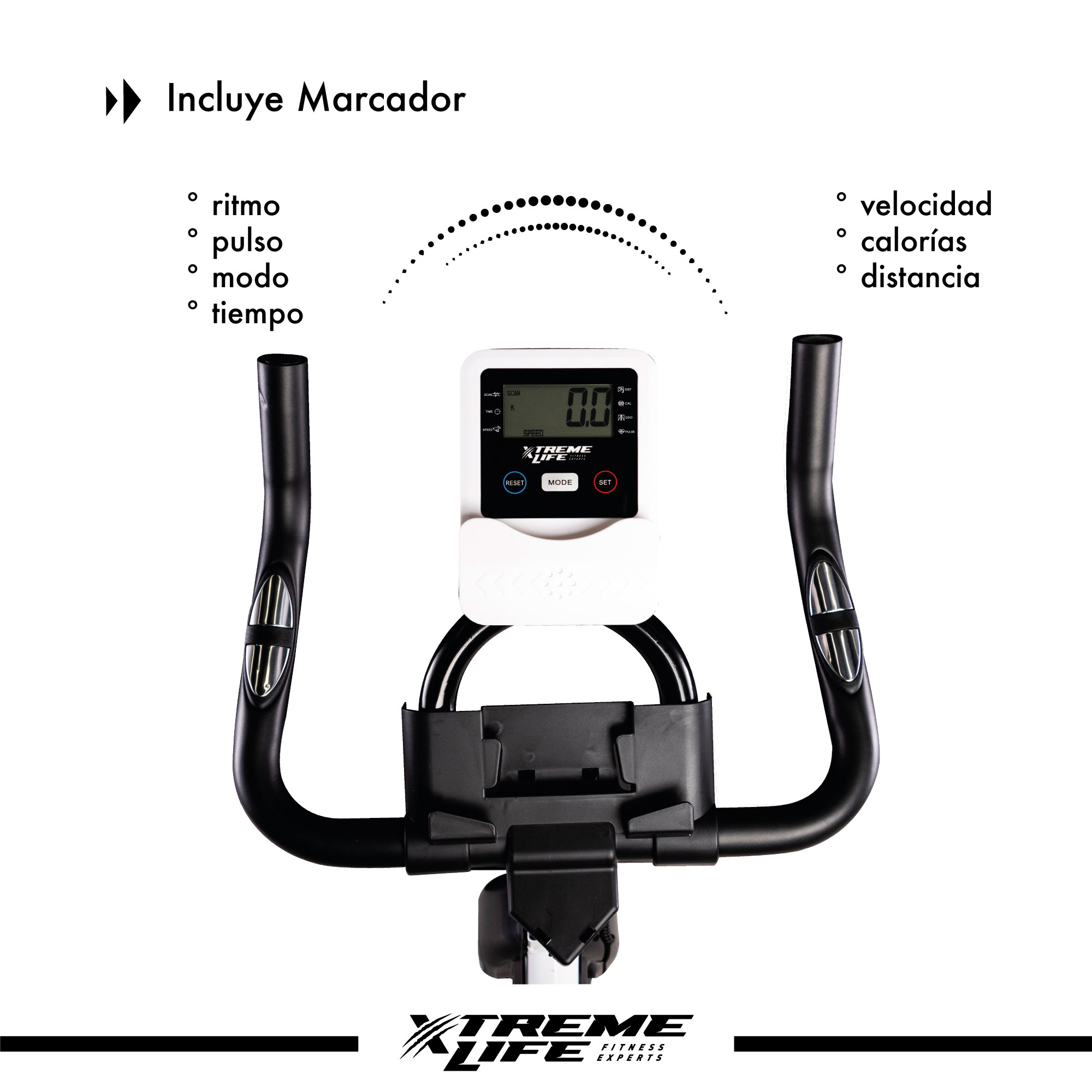 Bicicleta Spinning 15 kg Freno Magnetico Bicicleta Fija Gym Blanco