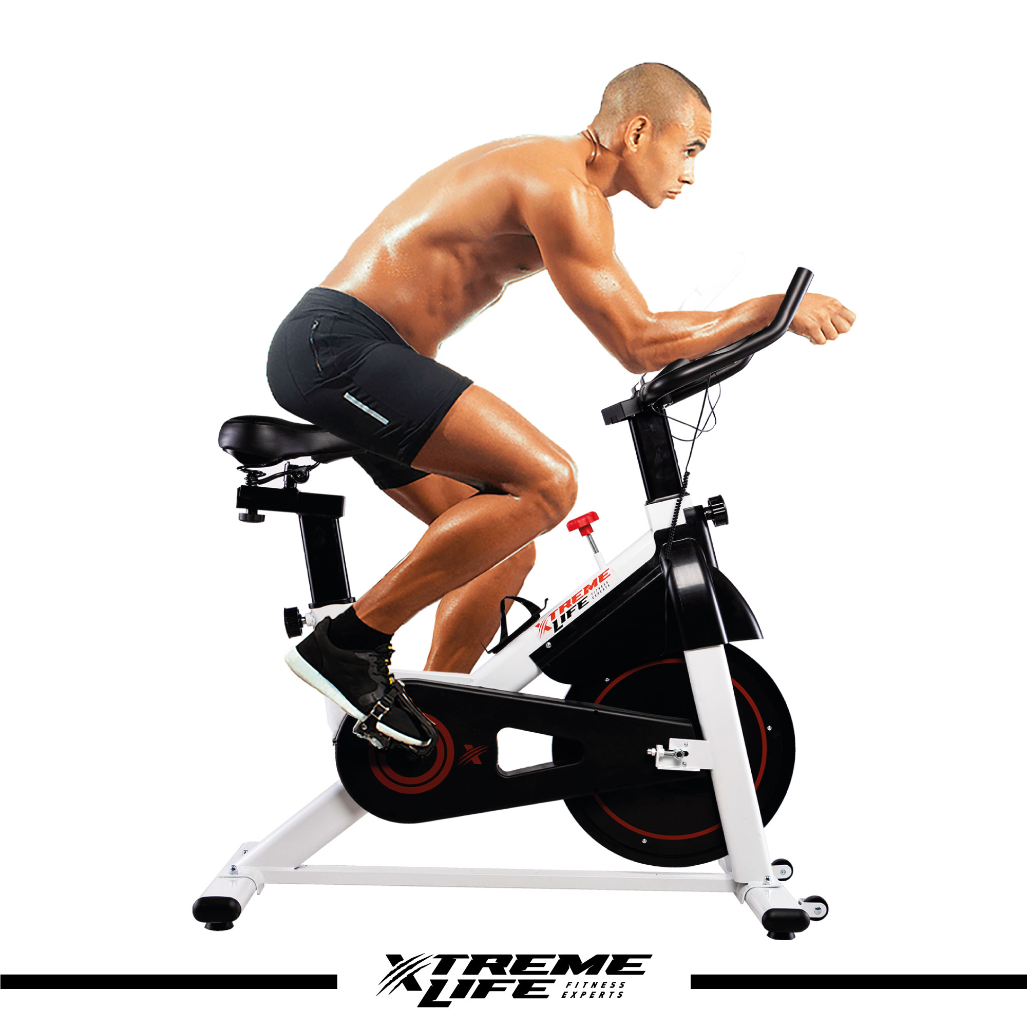 Bicicleta Spinning 15 kg Freno Magnetico Bicicleta Fija Gym Blanco